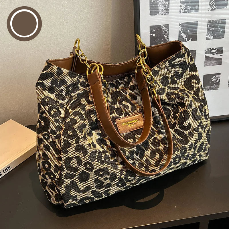 Damen Tote Bag Leopardenmuster aus hochwertigem Canvas 2