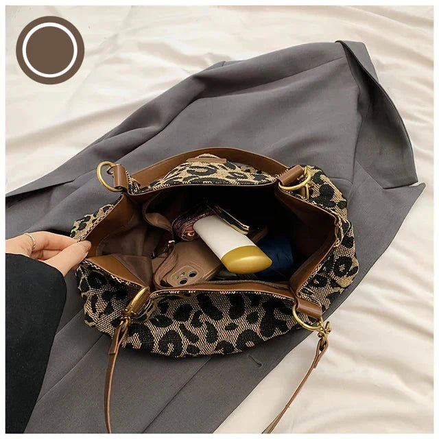 Damen Tote Bag Leopardenmuster aus hochwertigem Canvas 3