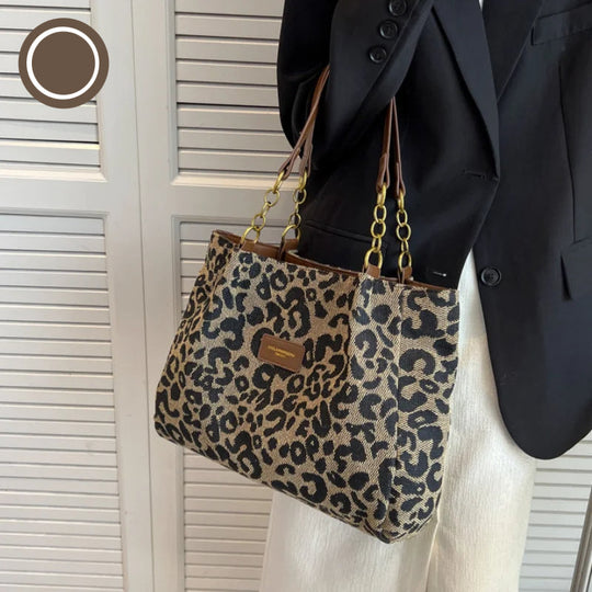 Damen Tote Bag Leopardenmuster aus hochwertigem Canvas 5