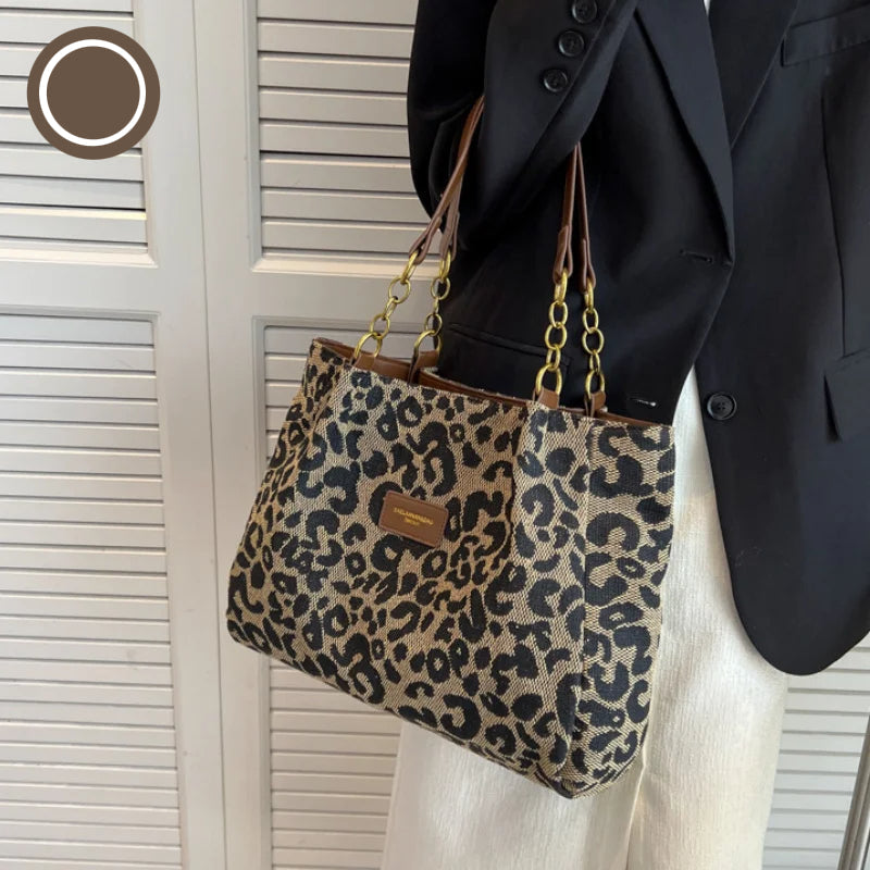 Damen Tote Bag Leopardenmuster aus hochwertigem Canvas 5