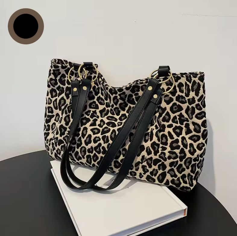 Damen Tote Bag Leopardenmuster aus hochwertigem Canvas 6