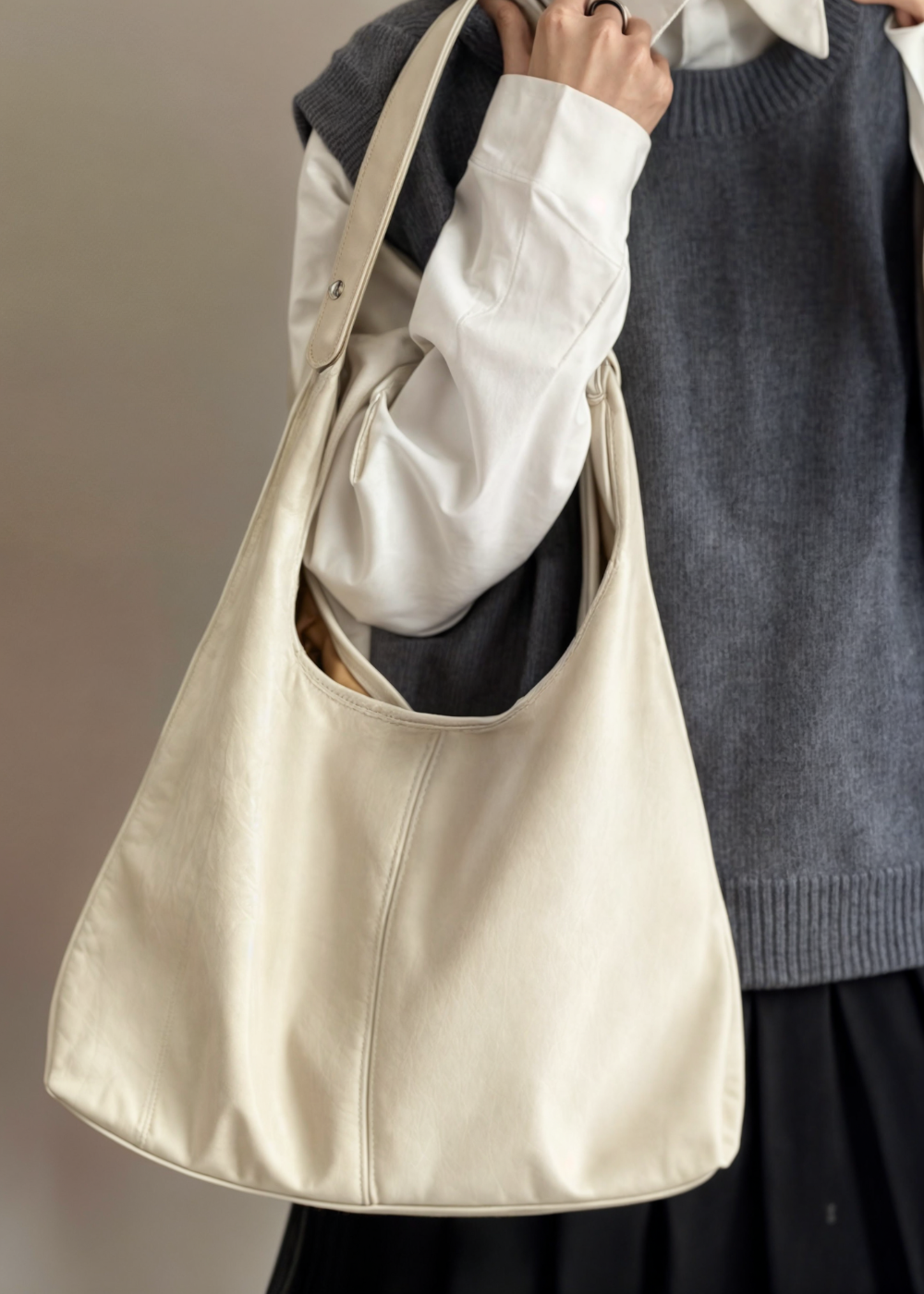 Damen Tote Bag Vintage PU Leder 8