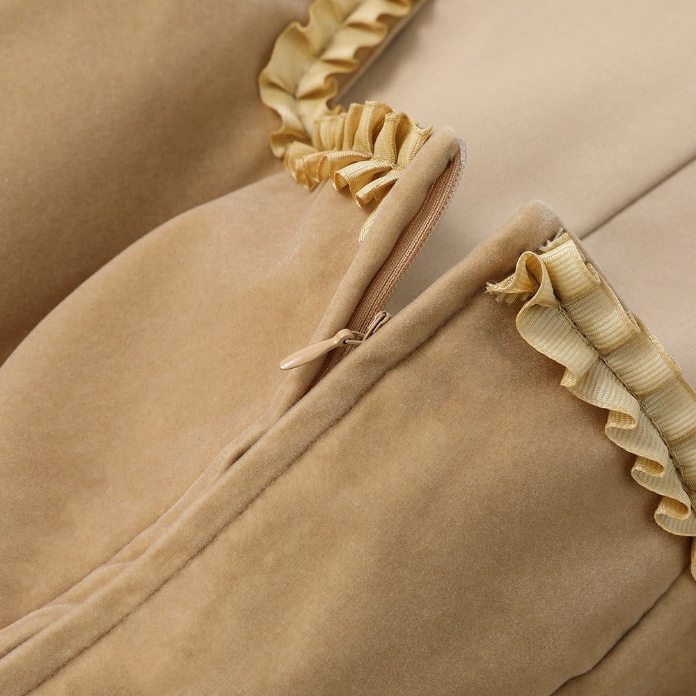 Damen Trachtenkleid Leopardenmuster Khaki Modernes Dirndl aus Hochwertigem Stoff 8