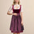 Damen Trachtenkleid Vintage Dirndl mit Floraler Stickerei und Schürze 0
