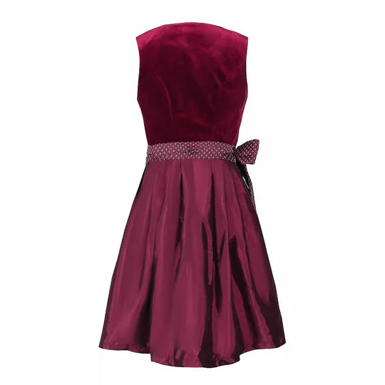 Damen Trachtenkleid Vintage Dirndl mit Floraler Stickerei und Schürze 2