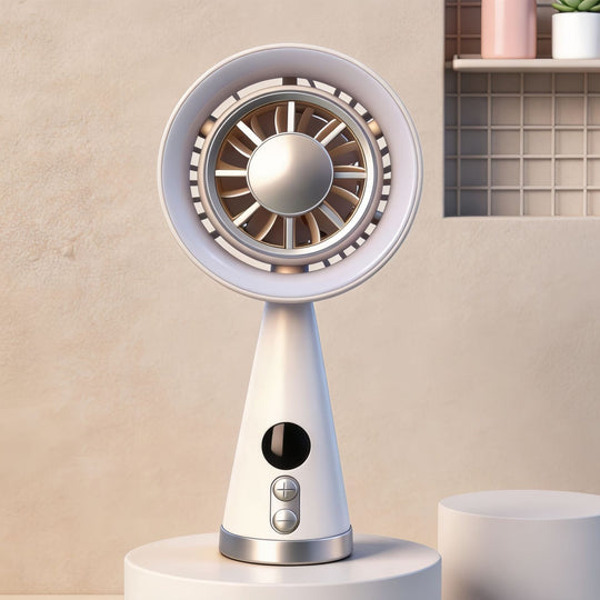 Damen Tragbarer Mini Ventilator Mit LED-Beleuchtung USB Mini Ventilator 4