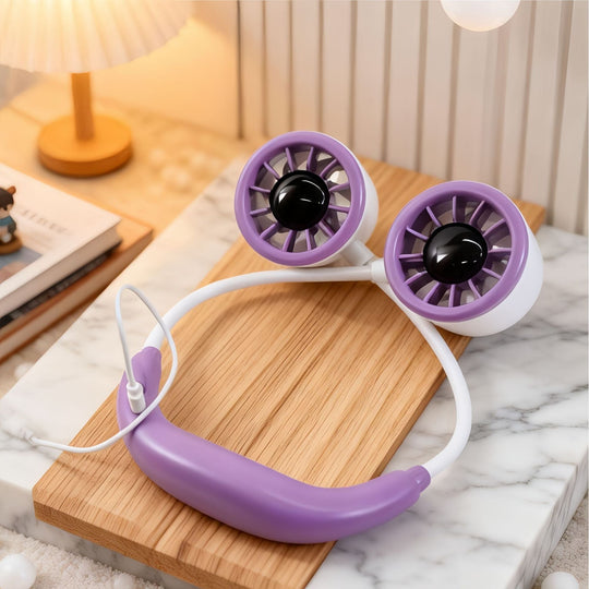 Damen Tragbarer Nackenventilator Doppellüfter für Sport und Alltag 1