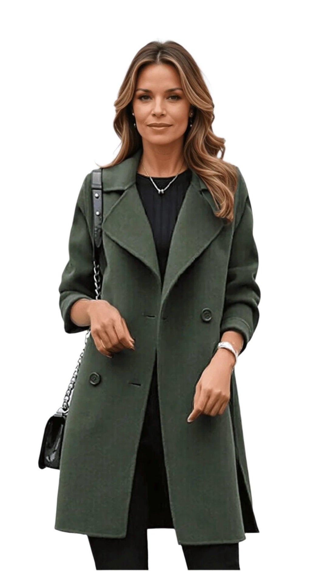 Damen Trenchcoat Doppelreihig Klassisch 1