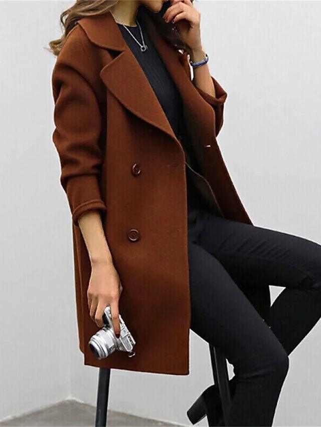 Damen Trenchcoat Doppelreihig Klassisch 2