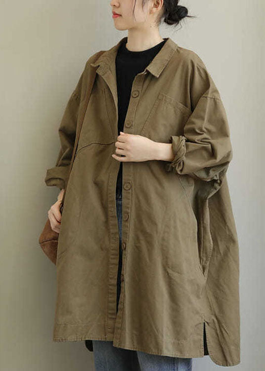 Damen Trenchcoat Frühlingsstil mit Peter Pan Kragen 1