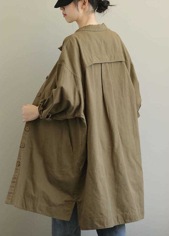 Damen Trenchcoat Frühlingsstil mit Peter Pan Kragen 3