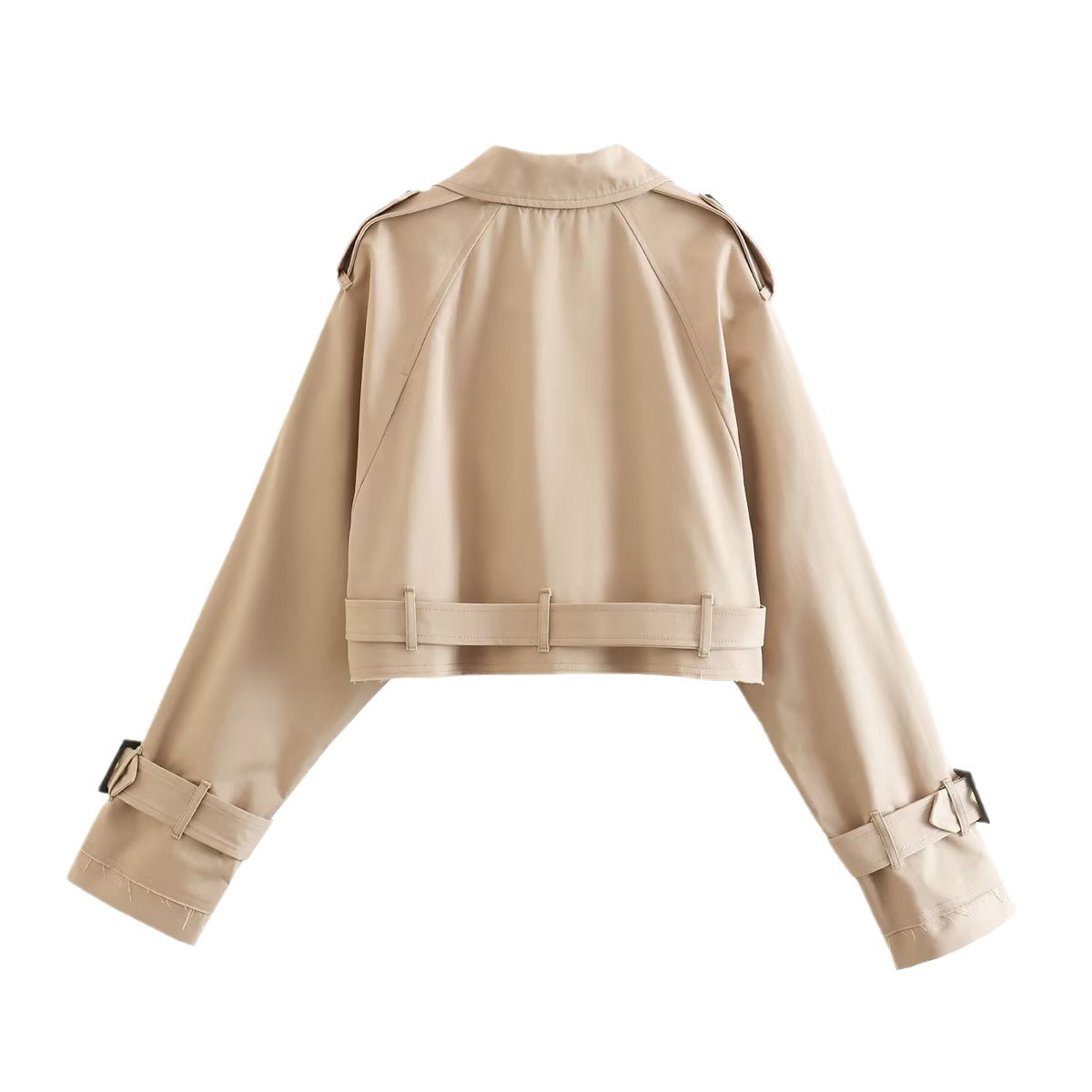 Damen Trenchcoat Kurz Klassisch 2