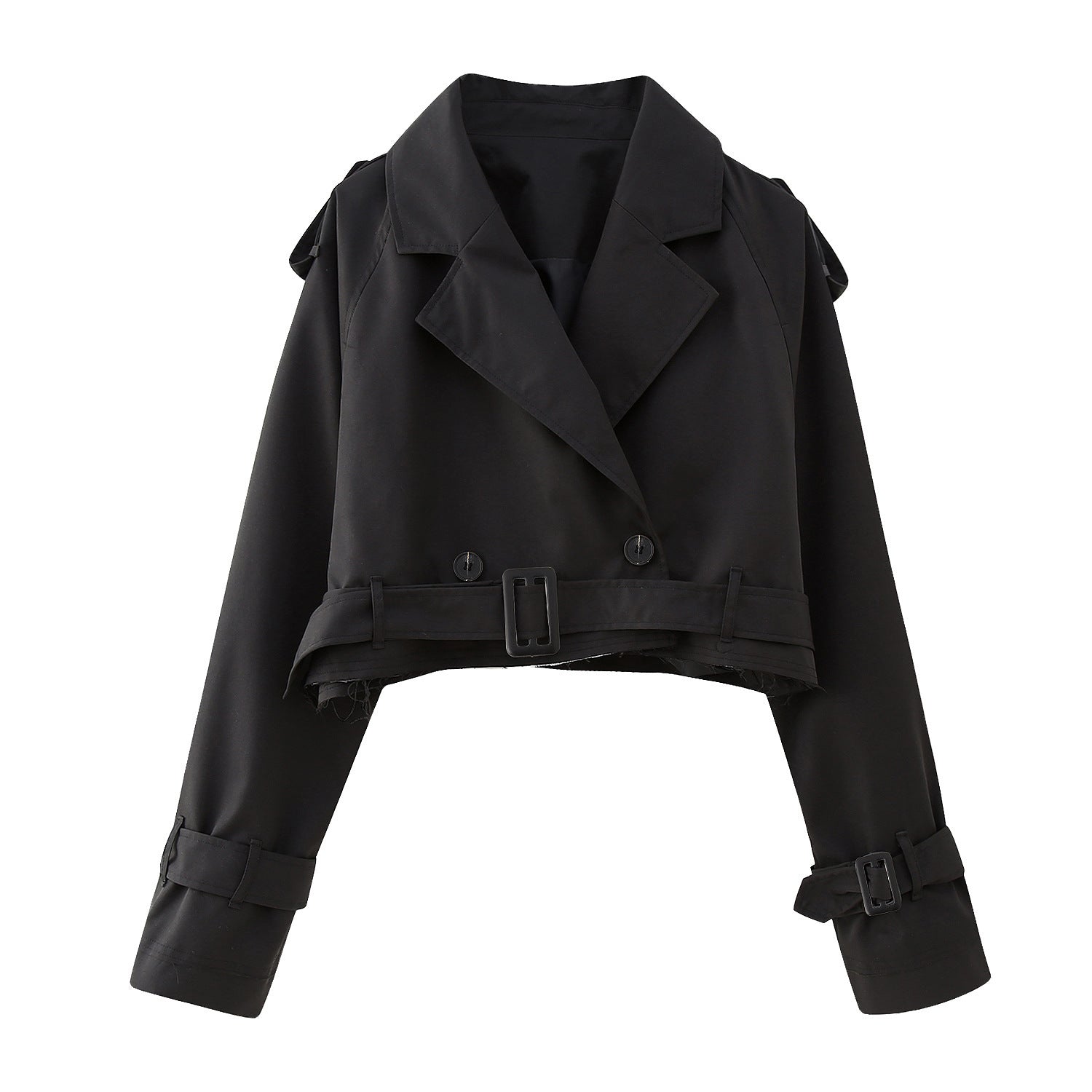 Damen Trenchcoat Kurz Klassisch 8