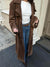Damen Trenchcoat Midi mit Doppelkknopfleiste und Gürtel im Suède-Look 1