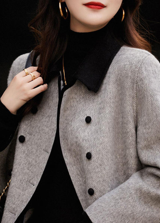 Damen Trenchcoat Zweireihig im Patchwork-Stil für Herbstmode 3