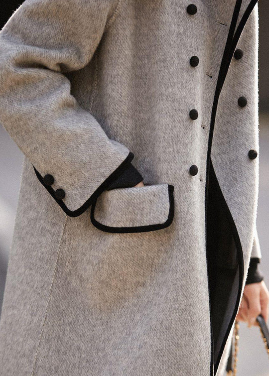 Damen Trenchcoat Zweireihig im Patchwork-Stil für Herbstmode 4