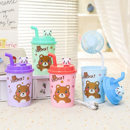 Damen Trinkbecher mit integriertem Strohhalm und Tierdesign 3