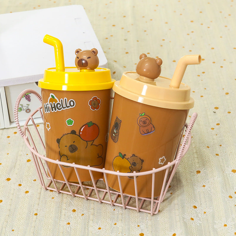 Damen Trinkbecher mit integriertem Strohhalm und Tierdesign 5