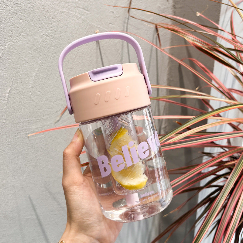 Damen Trinkflasche Sport mit Fruchtfilter für Aromatisiertes Wasser 0