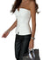 Damen Tube Top Einlinienkragen Reißverschluss Polyester 4