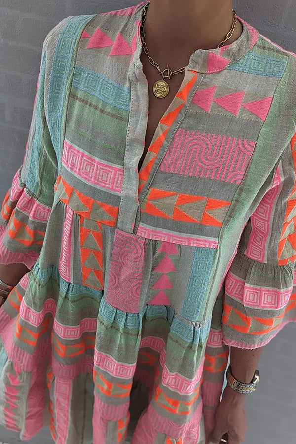 Damen Tunika Kleid Bohemian Ibiza Stil 3