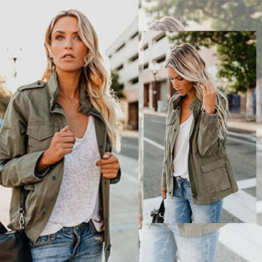 Damen Übergangsjacke mit Taschen für Freizeit und Sport 5