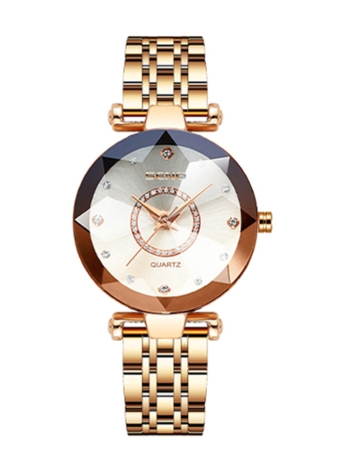 Damen Uhr mit Farbverlauf Zifferblatt und Roségold-Akzenten 7