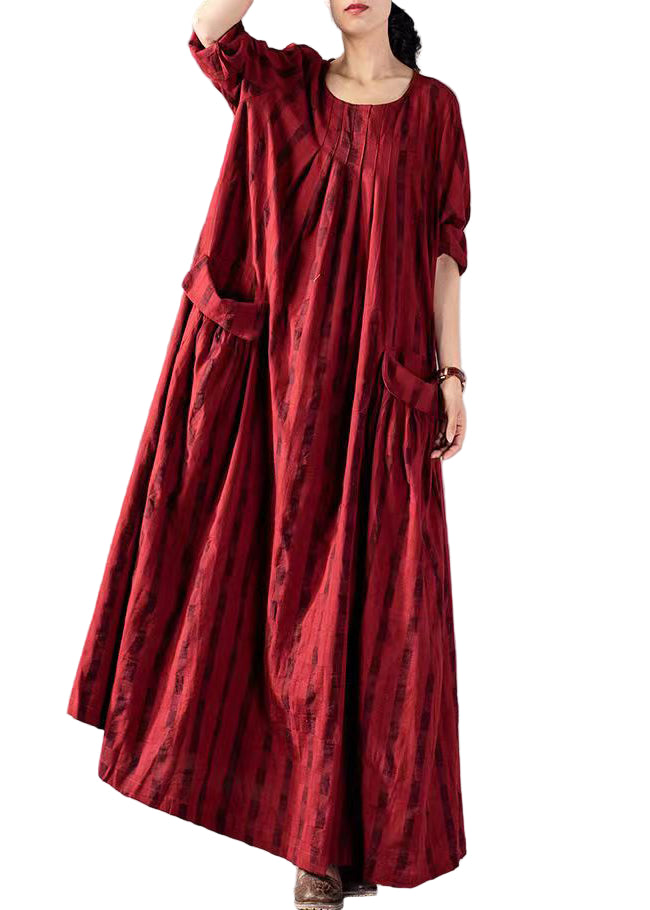 Damen Urlaubskleid mit großen Taschen und langen Ärmeln 0