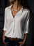 Damen V-Ausschnitt Bluse Lässiger Stil Polyester 2
