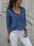Damen V-Ausschnitt Bluse Lässiger Stil Polyester 7