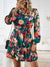 Damen V-Ausschnitt Druckkleid mit Gürtel 6