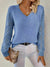 Damen V-Ausschnitt Pullover mit Cut-Out-Details 10