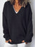 Damen V-Ausschnitt Pullover mit Fallenden Schultern 6