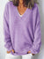 Damen V-Ausschnitt Pullover mit Fallenden Schultern 9