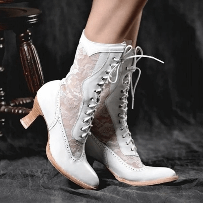 Damen Vintage-Stiefeletten mit klassischem Design 0
