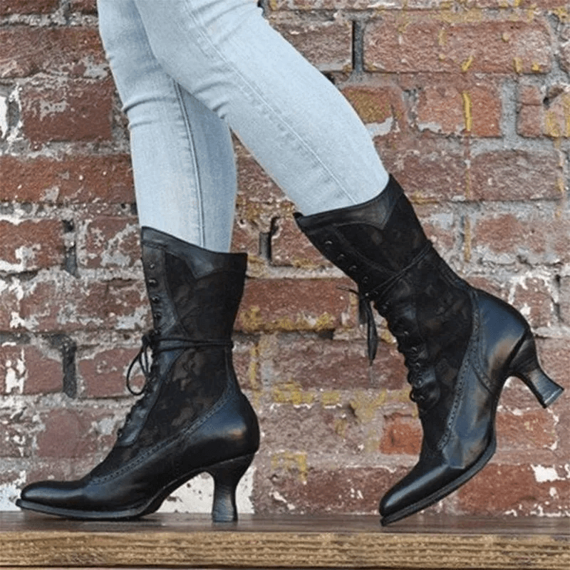 Damen Vintage-Stiefeletten mit klassischem Design 2