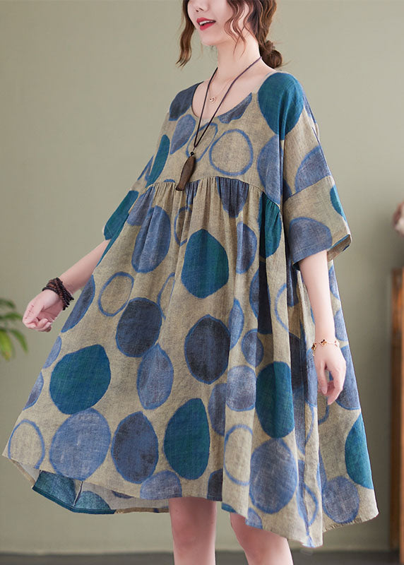 Damen Weihnachtskleid mit O-Ausschnitt und kurzen Ärmeln 1