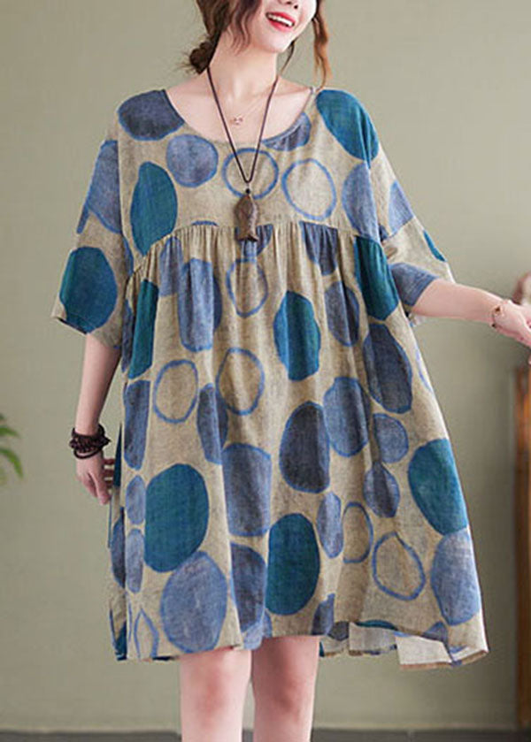 Damen Weihnachtskleid mit O-Ausschnitt und kurzen Ärmeln 2