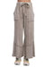 Damen Weite Bein Hose Mineral Waschung Terry Strick 0