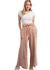 Damen Weite Bein Hose Mineralgewaschen Terry Strick 0
