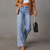 Damen Weite Beinform Hohe Taille Denim Jeans 1