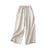 Damen Weite Beinform Hose mit Hohem Bund aus Baumwolle und Leinen 2