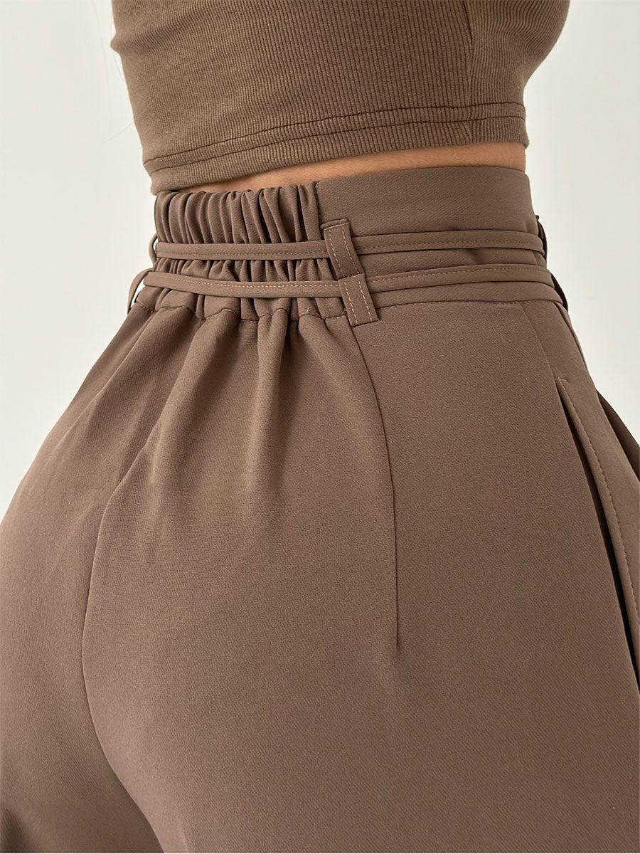 Damen Weite Hose Hohe Taille Elegante Schnittführung 3