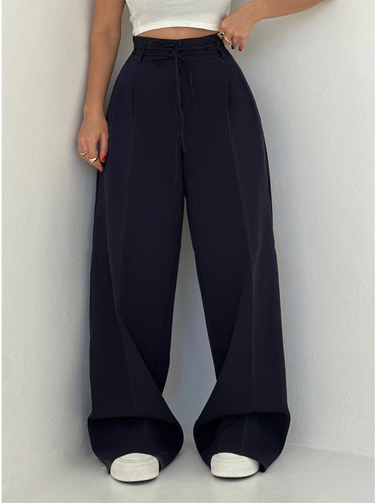 Damen Weite Hose Hohe Taille Elegante Schnittführung 4