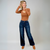 Damen Weite Jeans Hohe Taille Komfort Denim 4