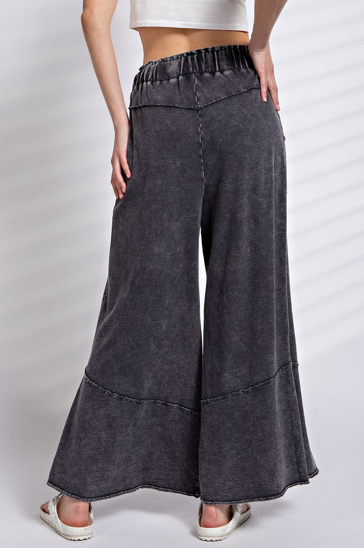 Damen Weite Leggings Mineralgewaschenes Terry-Strickmaterial 2