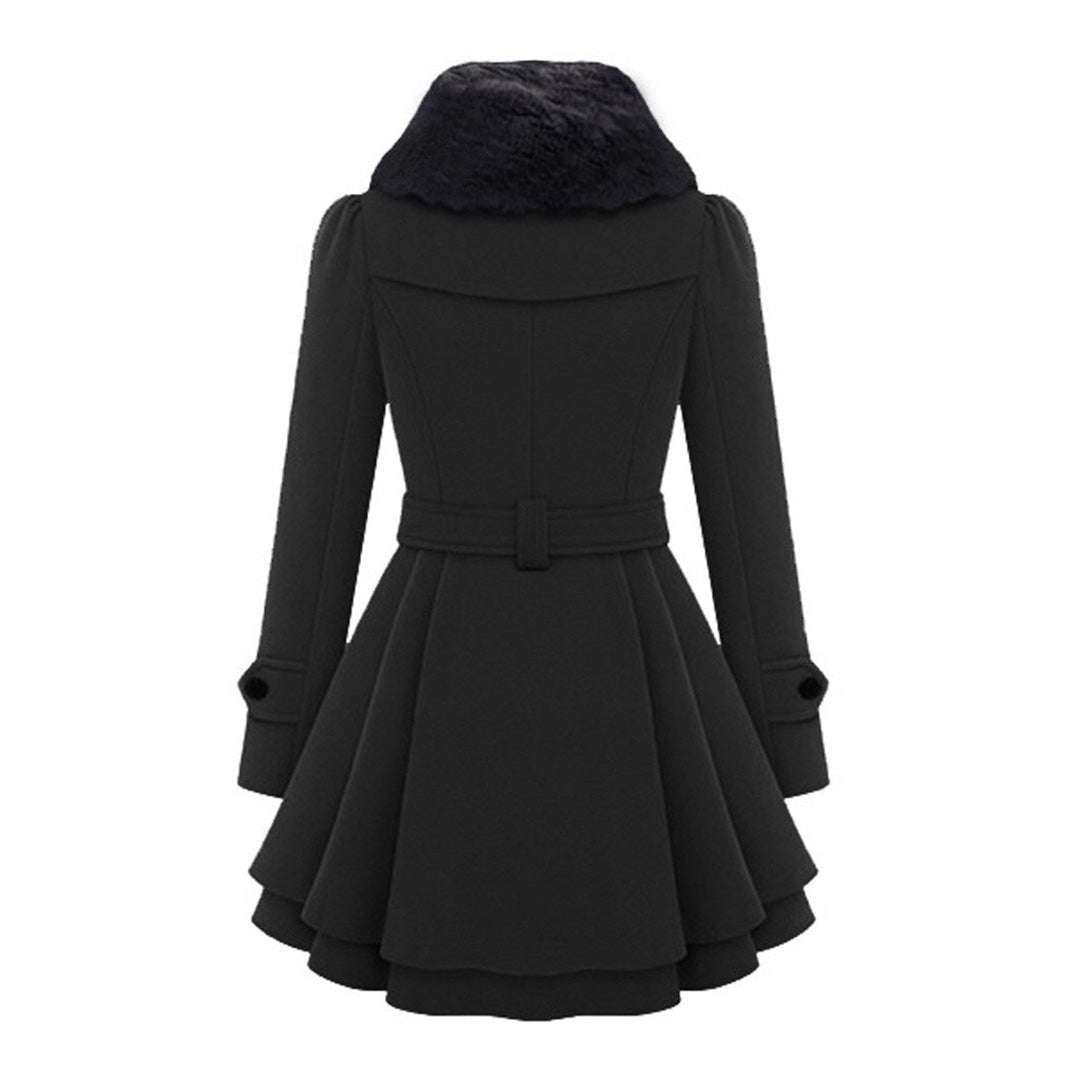 Damen Winterjacke Lange mit Kunstfellkragen 5
