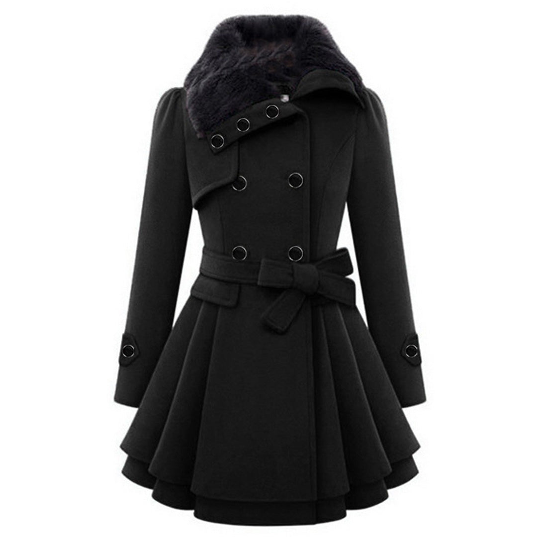 Damen Winterjacke Lange mit Kunstfellkragen 6