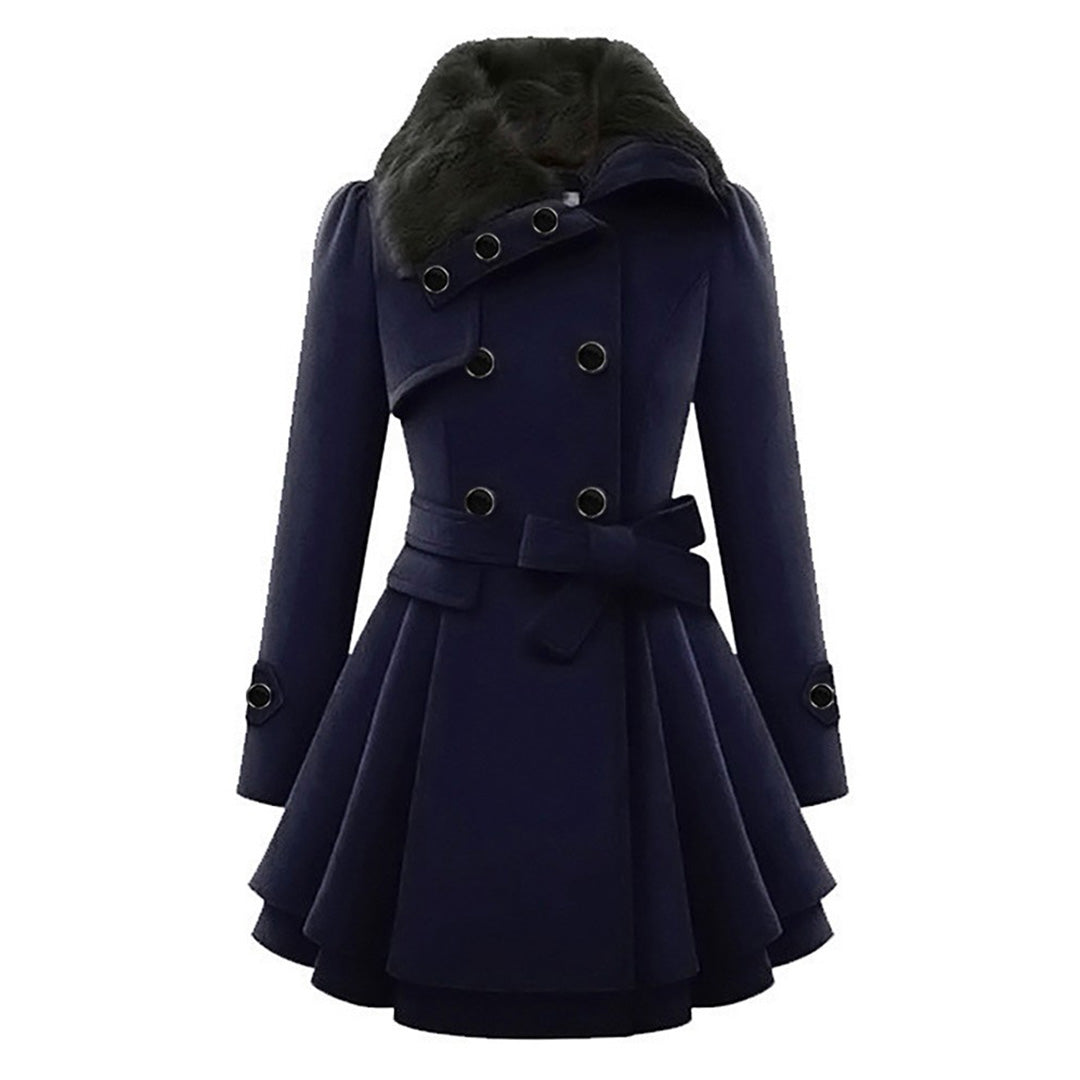 Damen Winterjacke Lange mit Kunstfellkragen 7