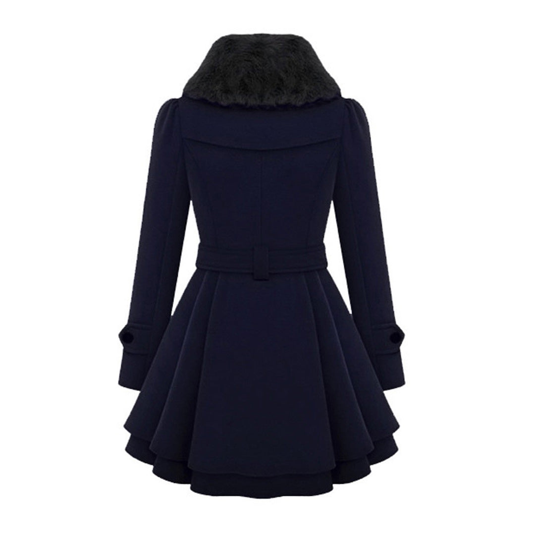 Damen Winterjacke Lange mit Kunstfellkragen 8